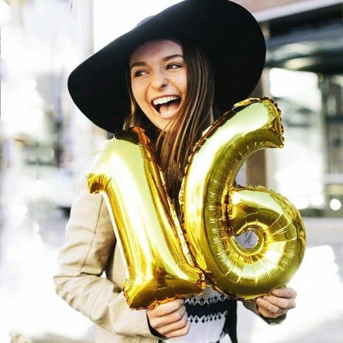 4 Rakam Folyo Gold Renk  Balon Küçük 35 cm