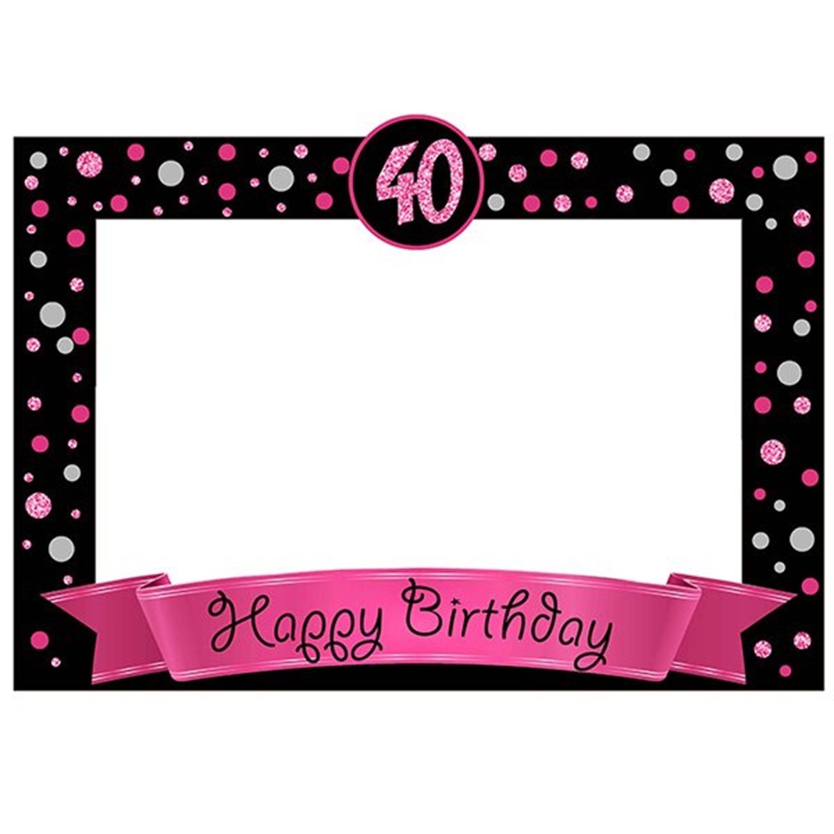 40 Yaş Fotoğraf Çerçevesi Fuşya