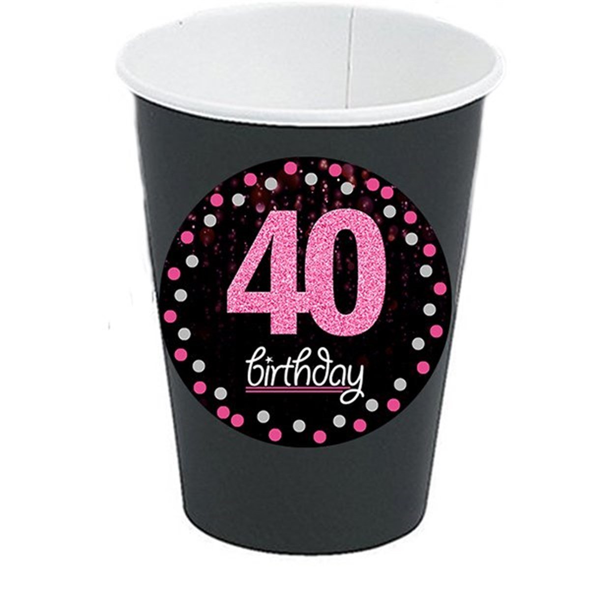 40 Yaş Fuşya Bardak