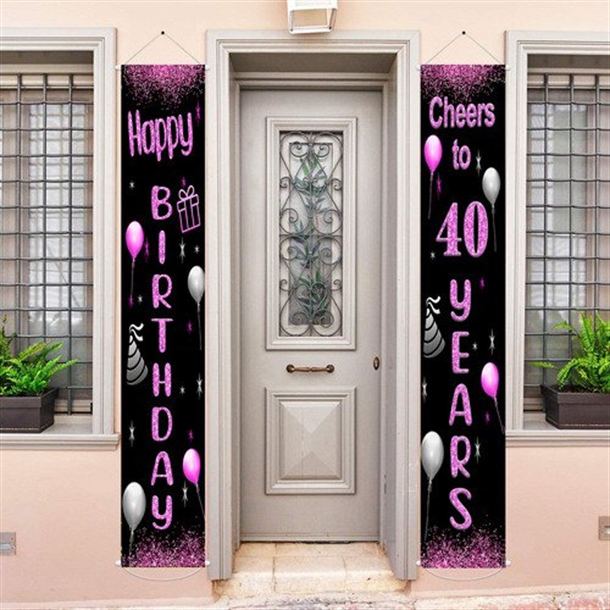 40 Yaş Fuşya Bayrak Flama 2 Adet