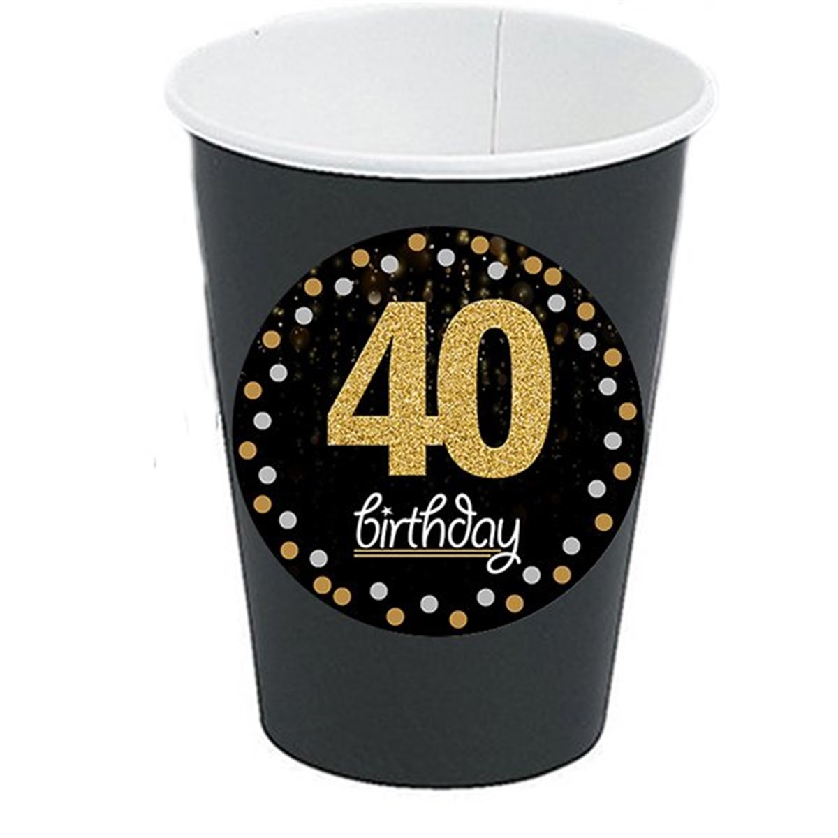 40 Yaş Siyah Bardak