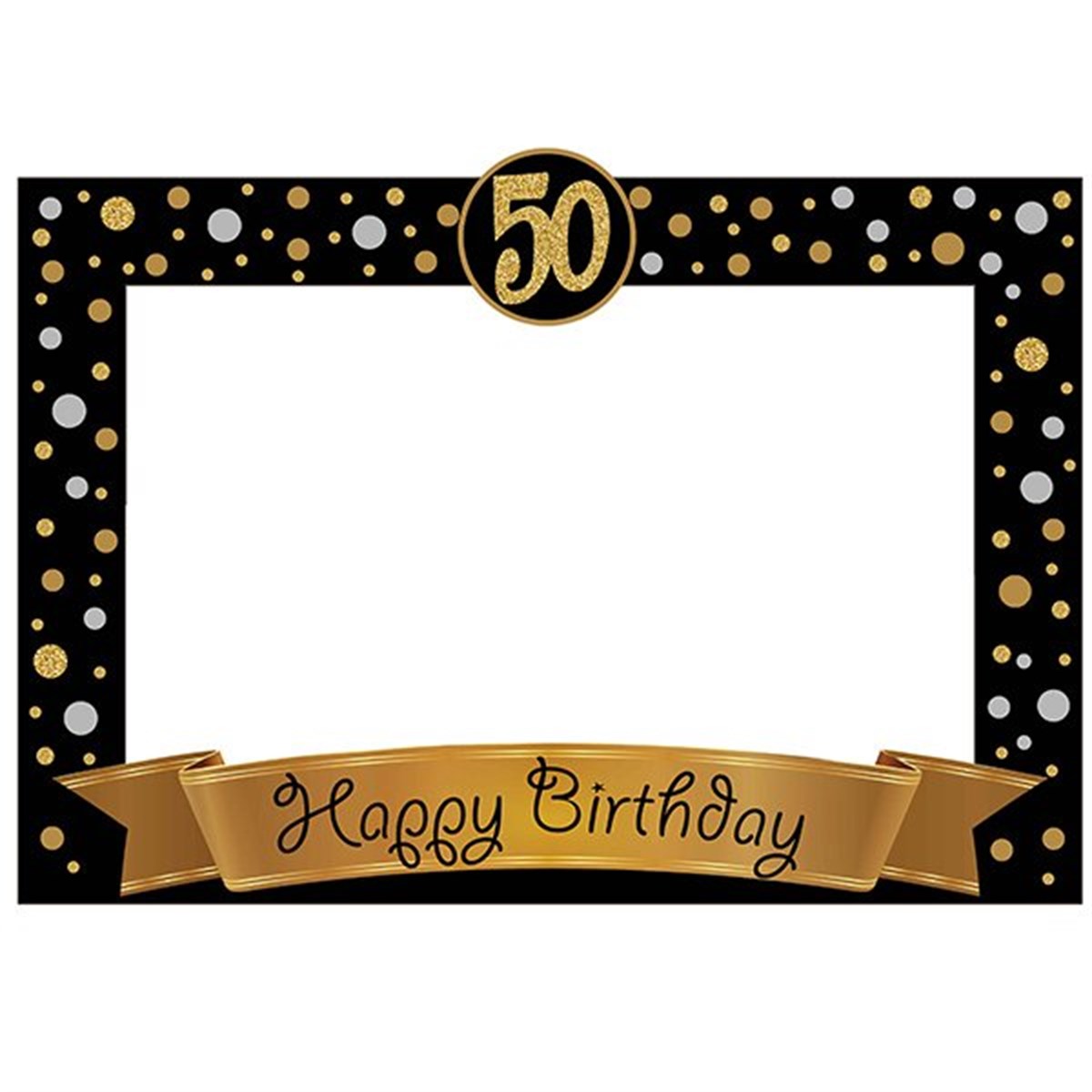 50 Yaş Fotoğraf Çerçevesi Gold