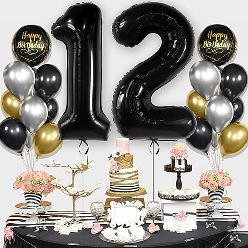 7 Rakam Folyo Balon Siyah 100 cm