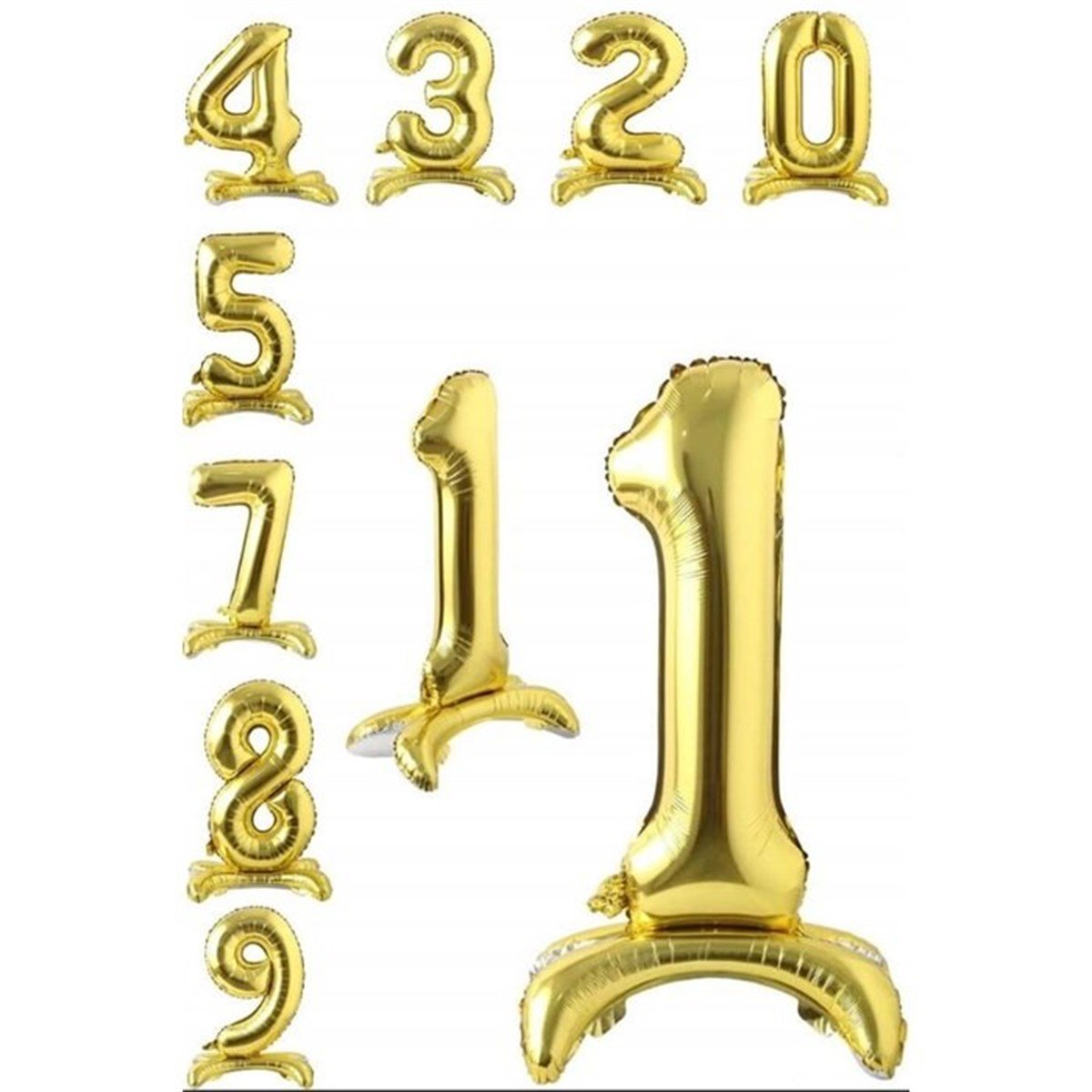 Ayaklı Gold Rakam Folyo Balon