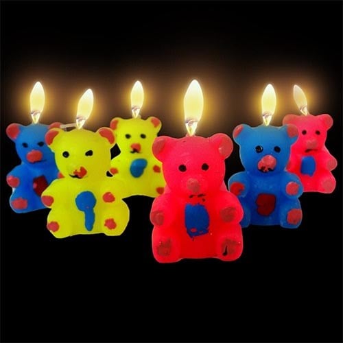 Ayıcıklı Renkli Mum 6 Adet