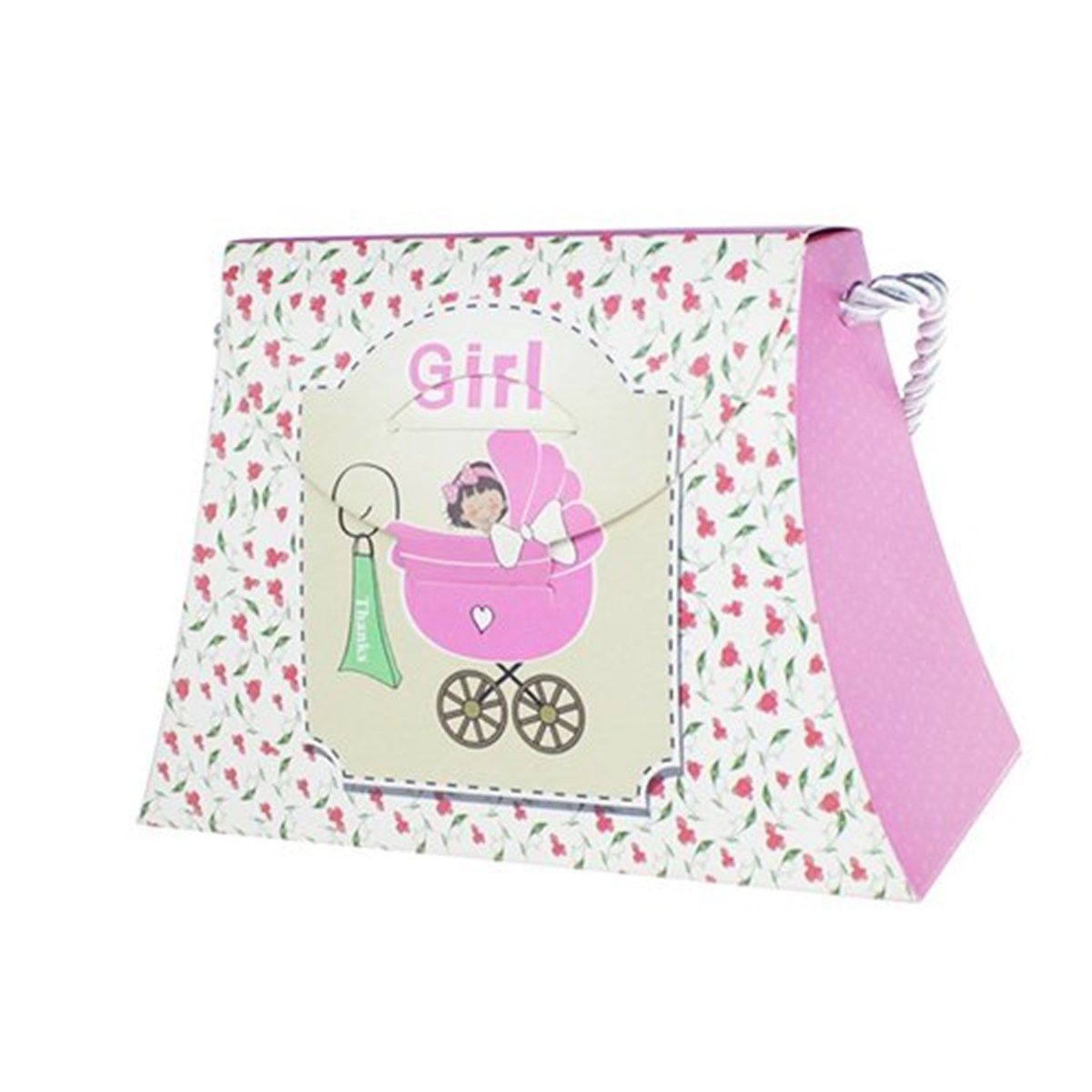 Baby Gril Pembe Karton Çanta 12 Adet