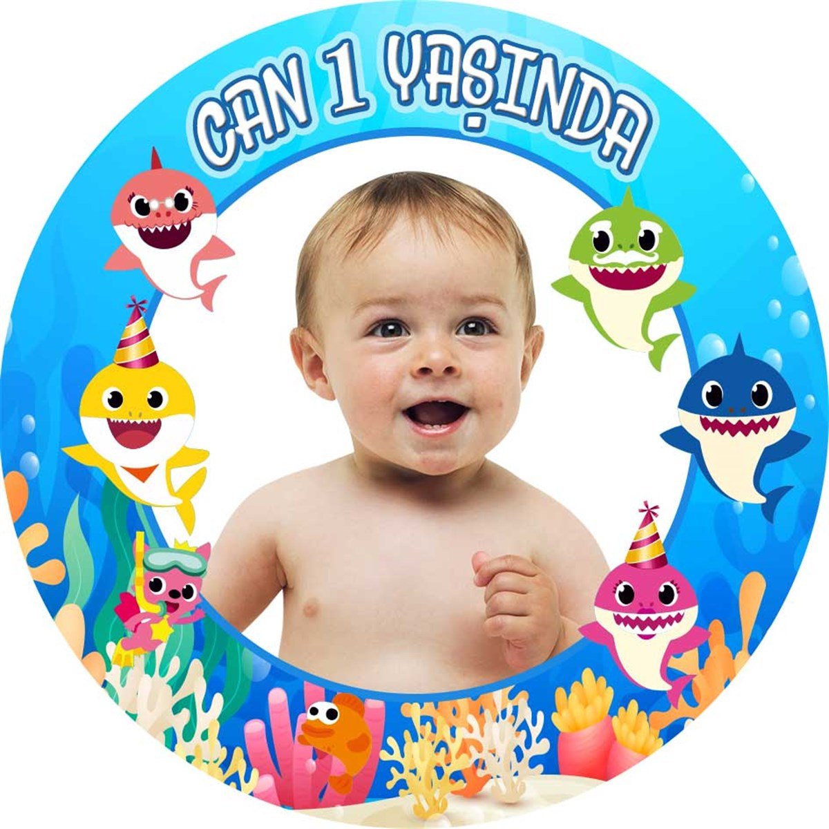 Baby Shark Kişiye Özel Sticker 24 Adet