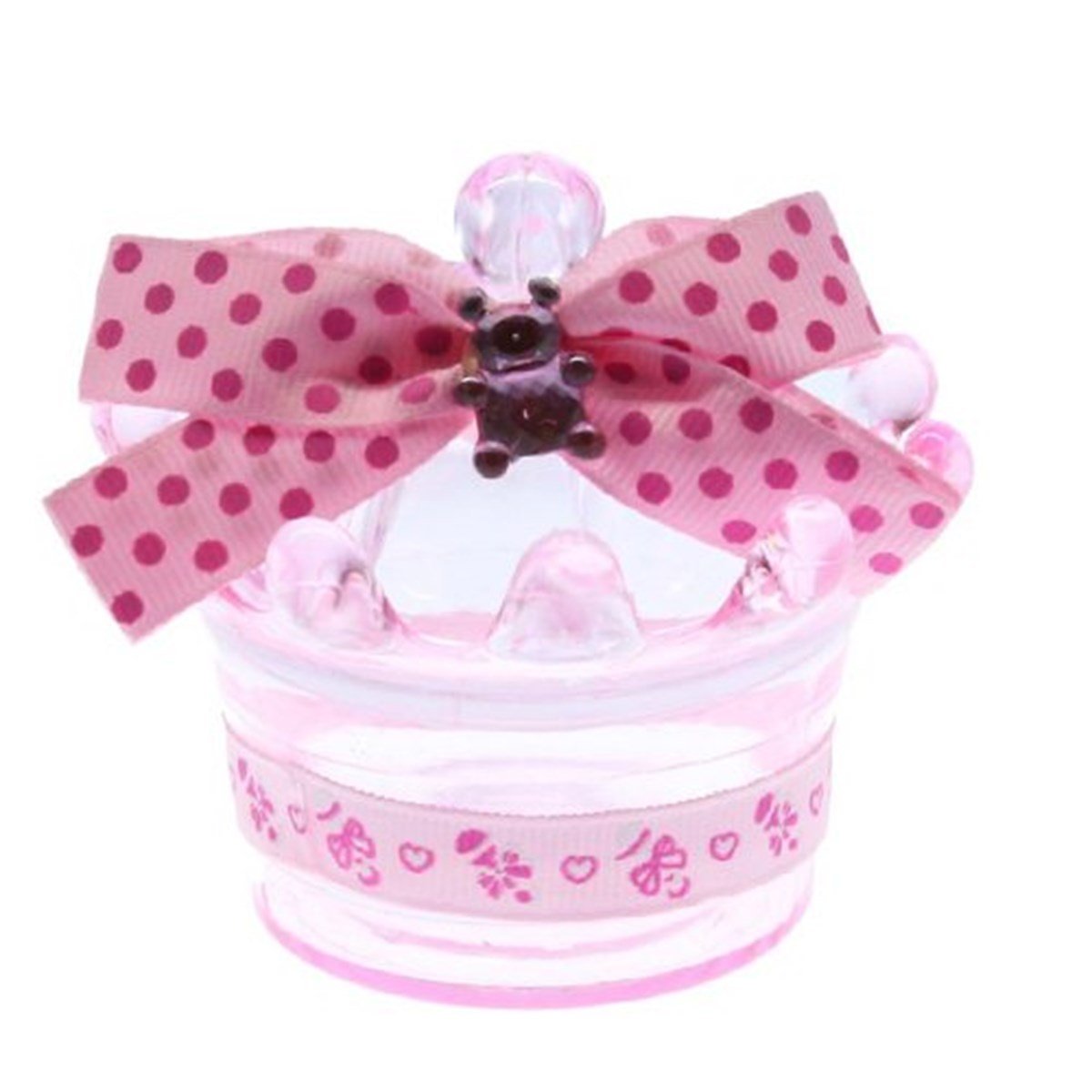 Bebek Şekeri Kutusu Kral Taç Pembe Renk 12 Adet