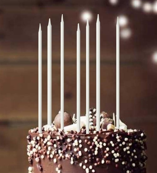 Beyaz Çubuk Mum 7 Adet 21 Cm