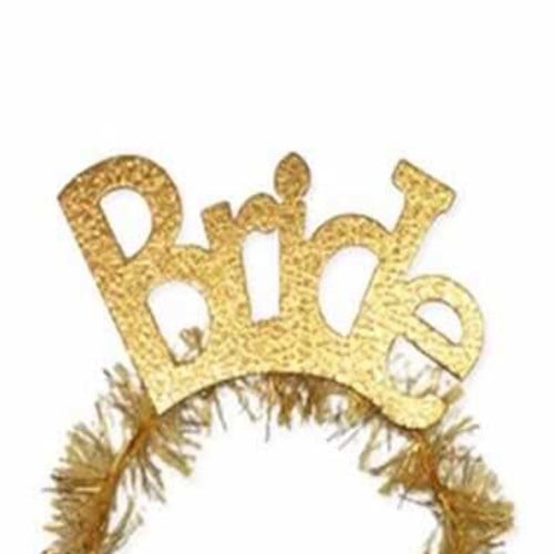 Bride Yazılı Gold Taç