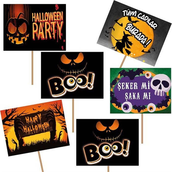 Cadılar Bayramı Konuşma Balonları 6 Adet