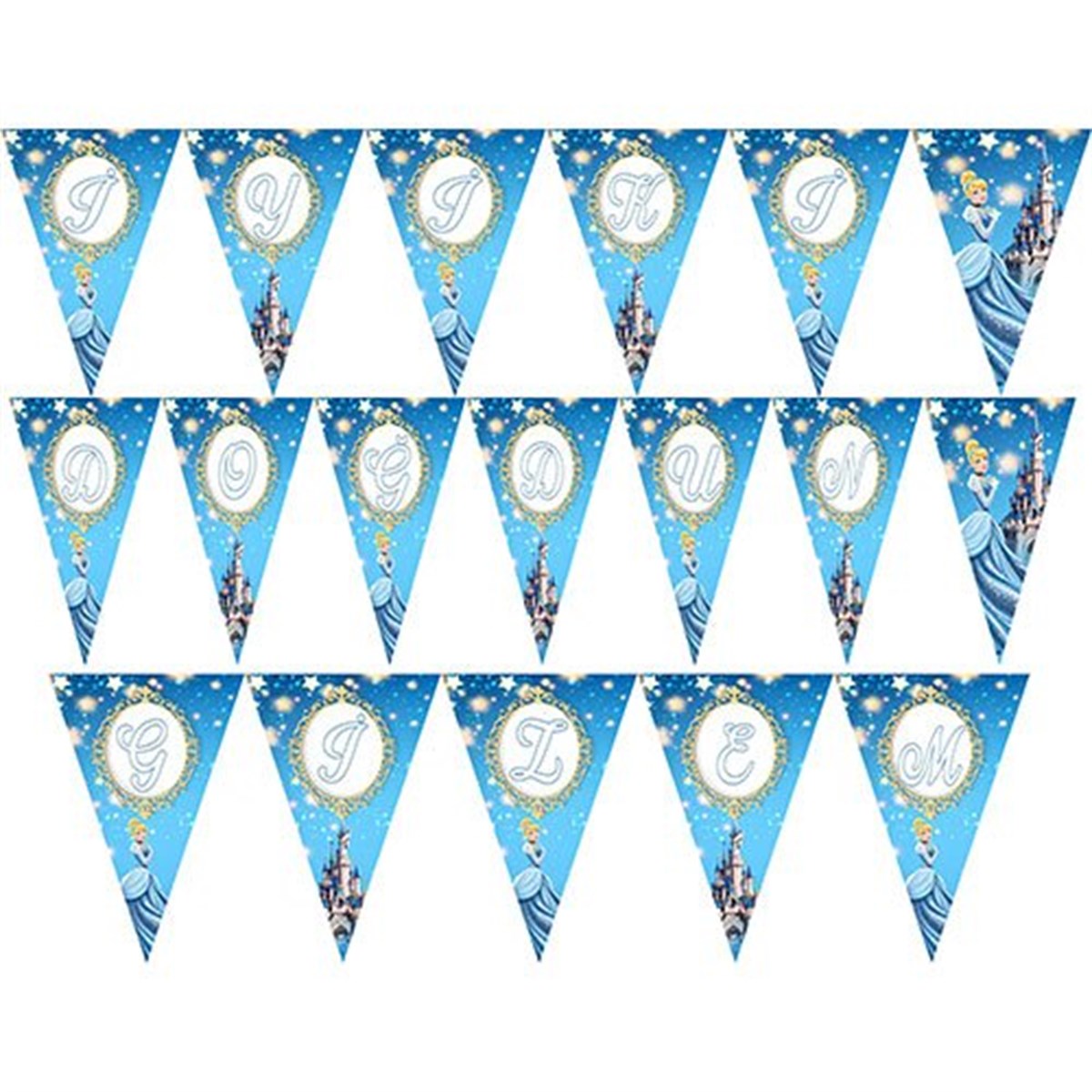 Cinderella Kişiye Özel İsimli Bayrak