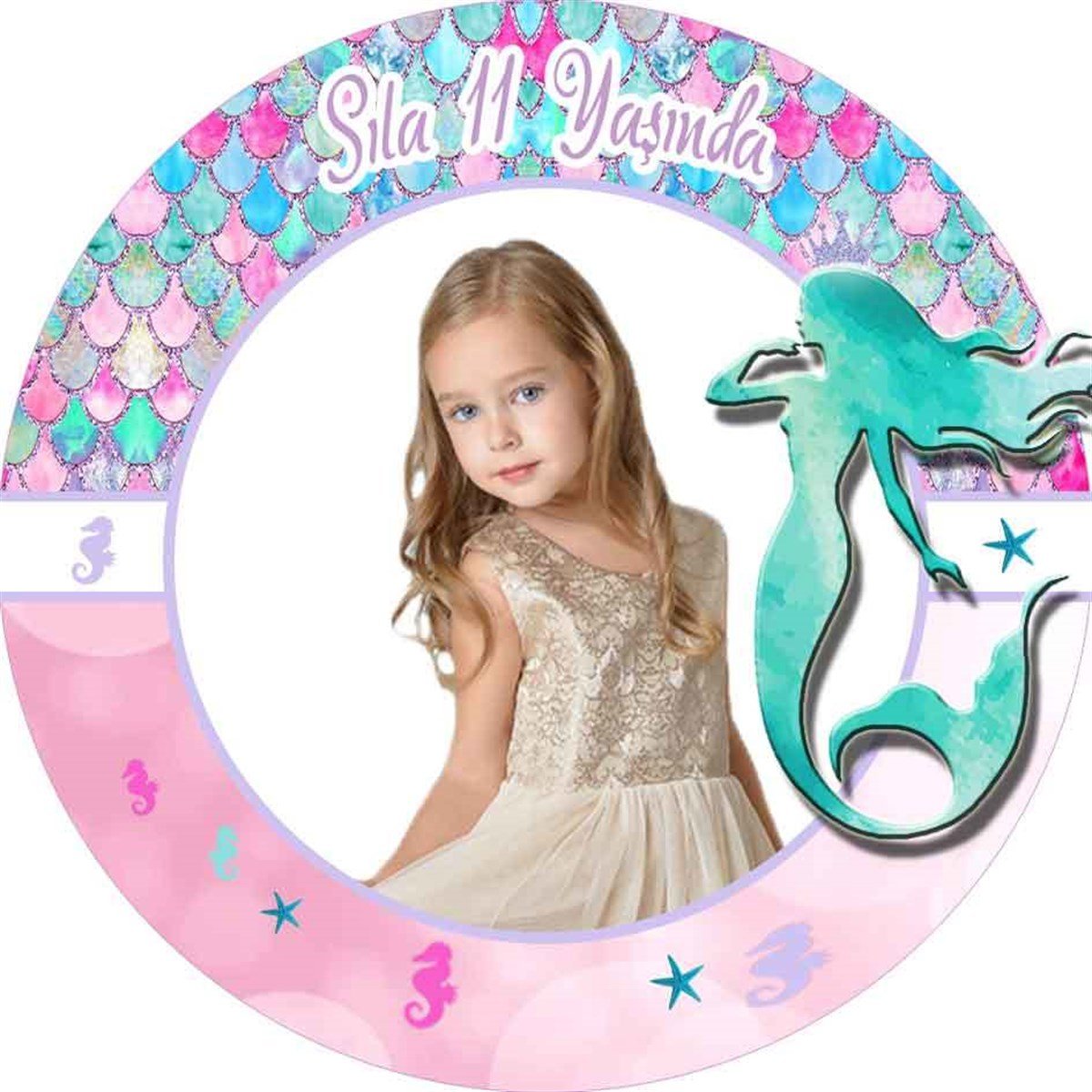 Deniz Kızı Kişiye Özel Sticker 24 Adet