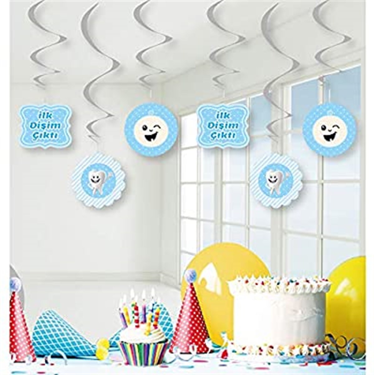 Diş Buğdayı Mavi Sarkıt Süs 6 Adet