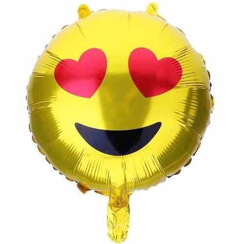 Emoji Kalpli Gülen Surat Folyo Balon