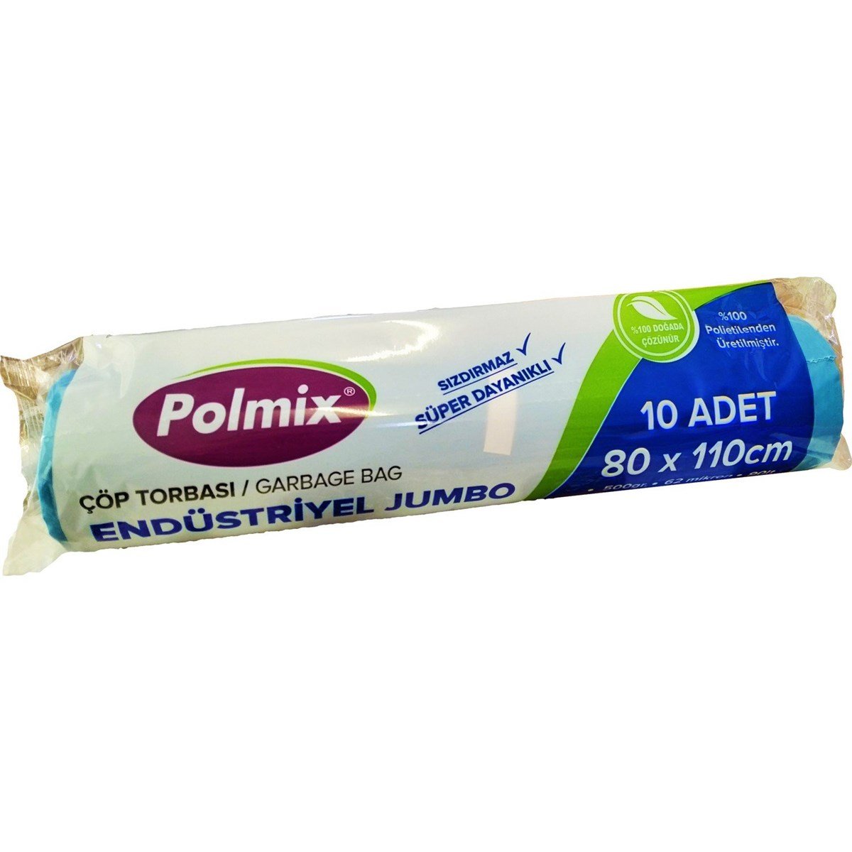 Endüstriel Jumbo Mavi Çöp Torbası 10 Adet 80 x 110 Cm