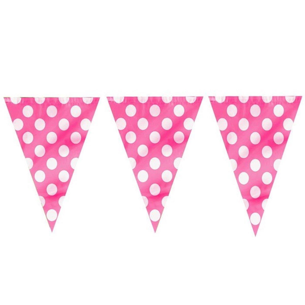 Fuşya Puanlı Doğum Günü Bayrak Süs