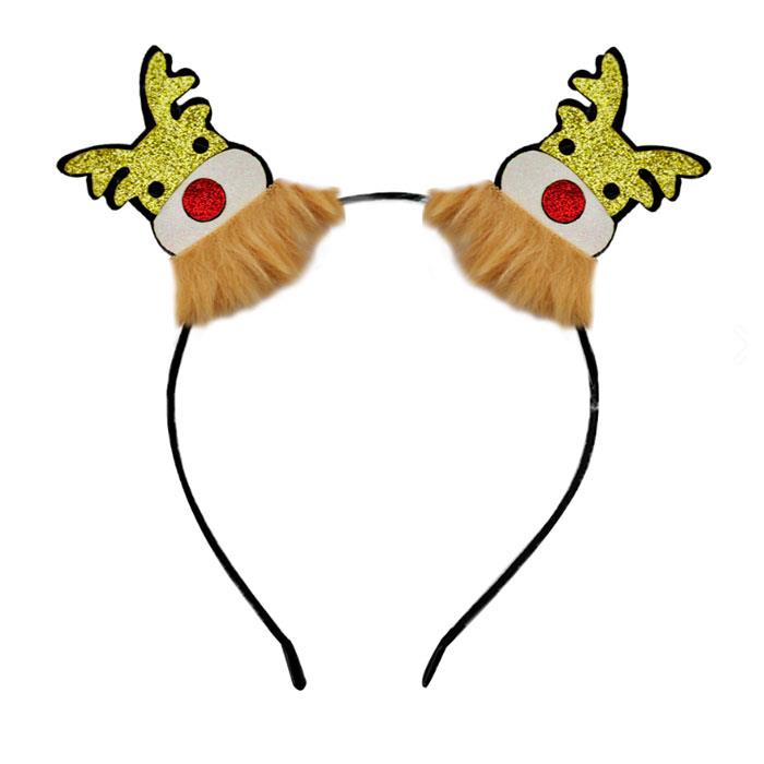 Ağaç SüsleriGeyik Figürlü Gold Yılbaşı Taç