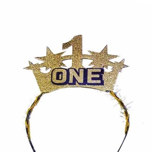Gold 1 Yaş One Yazılı Taç