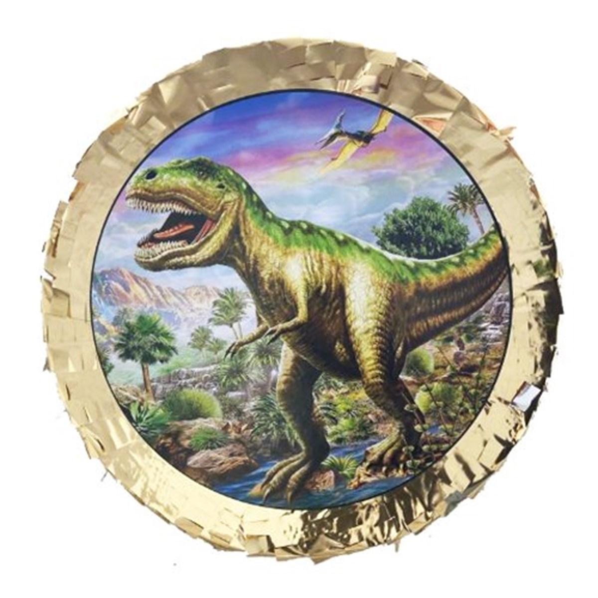 Gold Renkli Dinozor Pinyata + Sopası