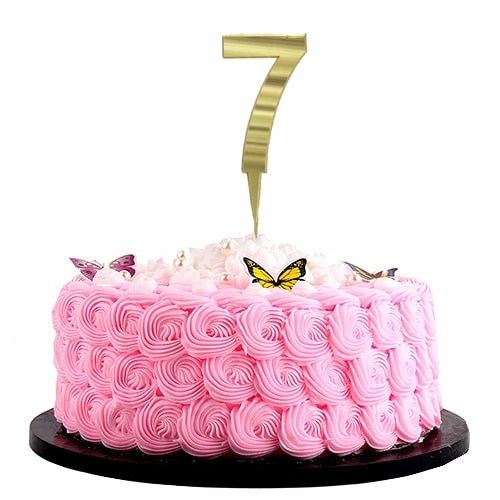 Gold Renkli Rakam Pleksi Pasta Süsü 7