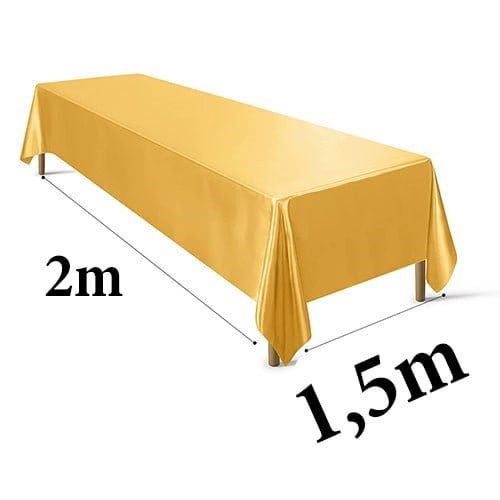 Gold Renkli Saten Masa Örtüsü