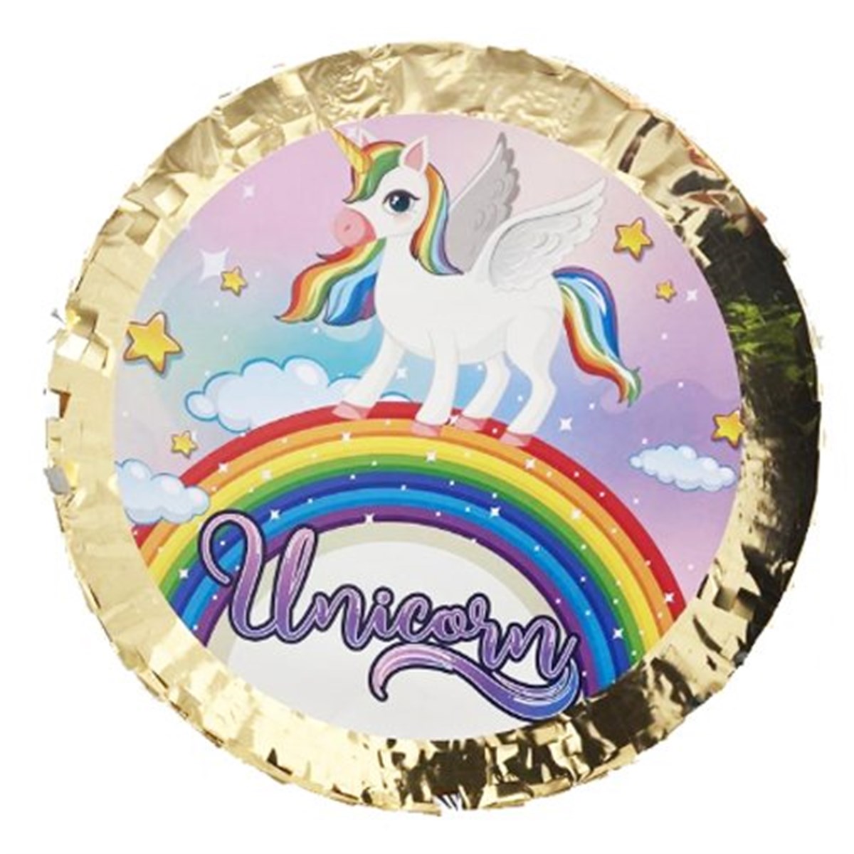 Gold Renkli Unicorn Pinyata + Sopası