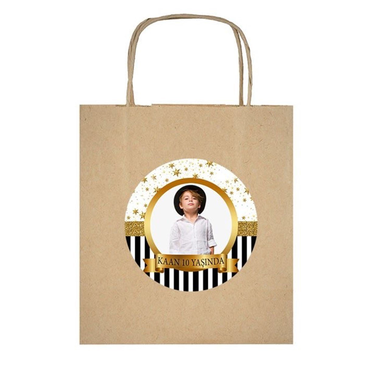 Gold Star Kişiye Özel Parti Çantası 10 Adet