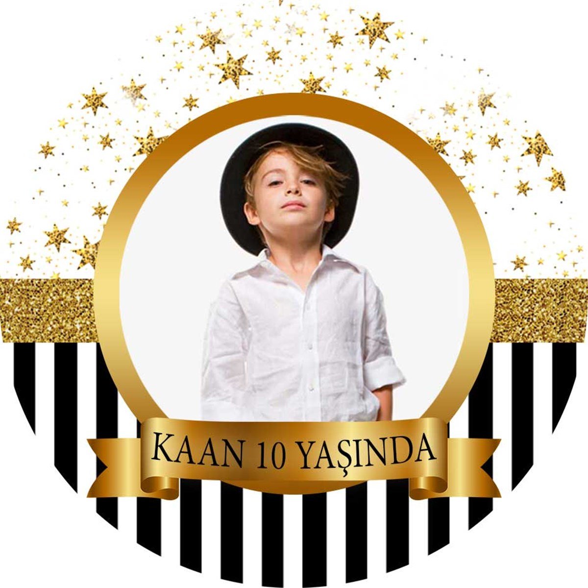 Gold Star Kişiye Özel Sticker 24 Adet