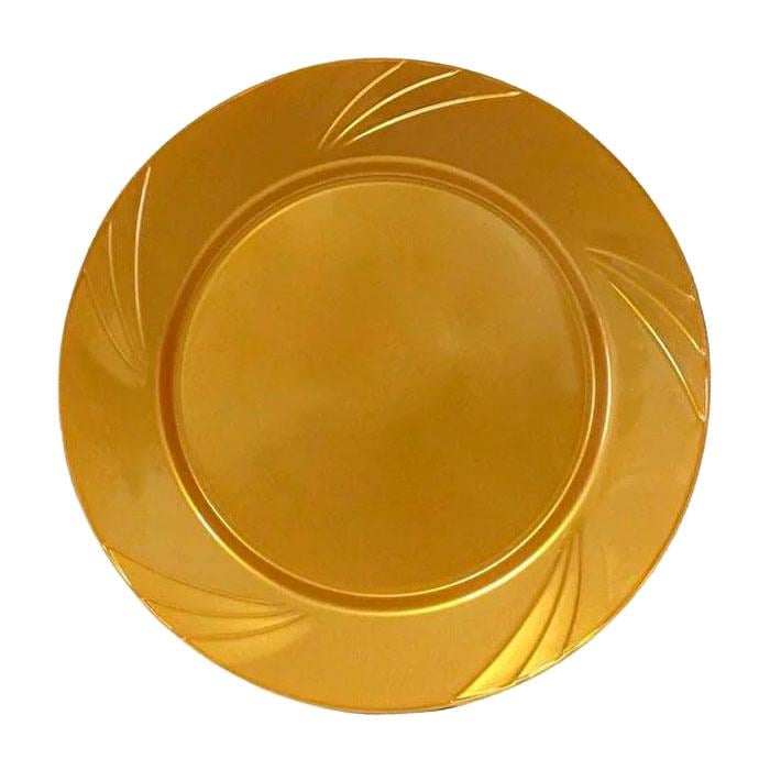 Plastik TabaklarGold Yuvarlak Mika Tabak 26 cm 6 Adet