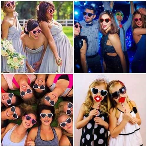 Gözlük Kalpli Pembe