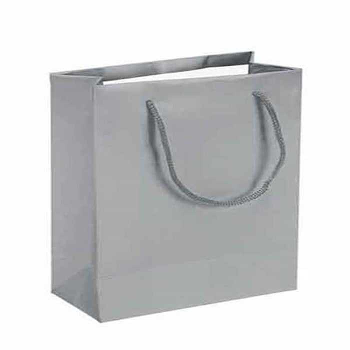 Gri Renk Karton Çanta 25 Adet 14 x 17 Cm