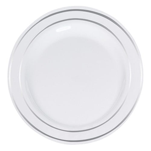 Gümüş Çizgili Mika Tabak 6 Adet