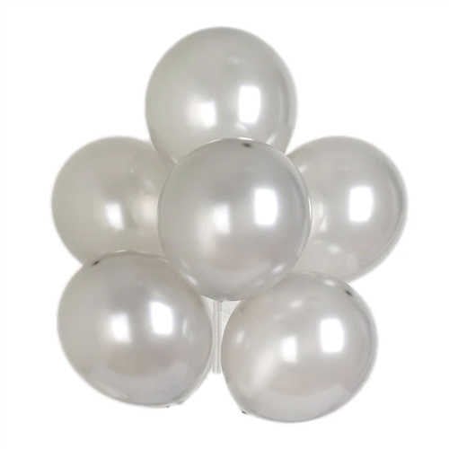 Gümüş Metalik Balon 20 Adet