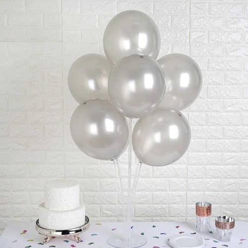 Gümüş Metalik Balon 20 Adet
