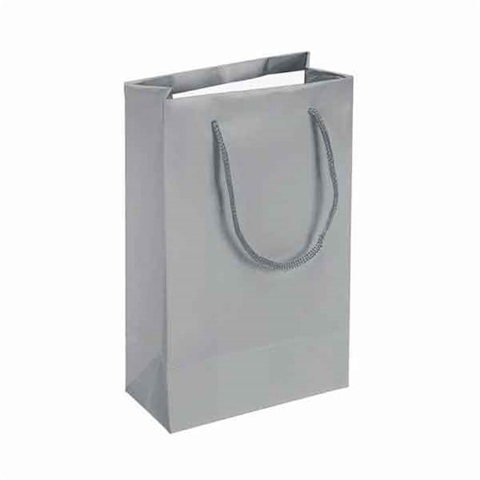 Gümüş Renk Karton Çanta 25 Adet 11 x 16 Cm