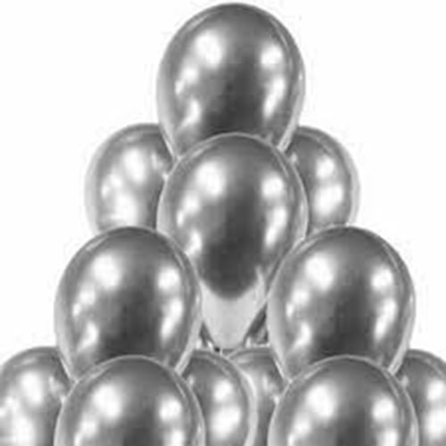 Gümüş Renk Krom Balon 50 Adet