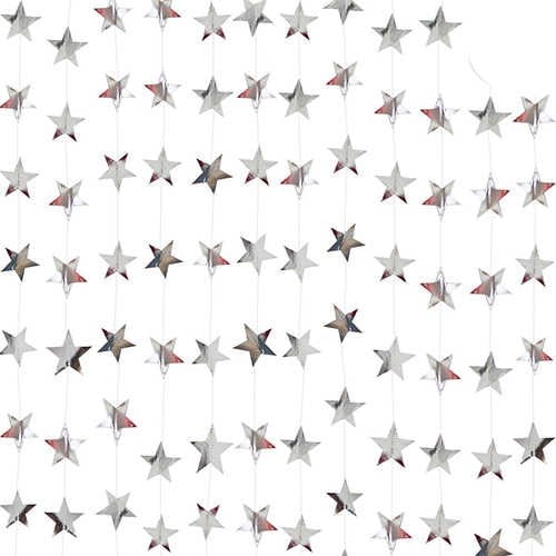 Gümüş Renkli Yıldız Sarkıt Süs 23 Adet