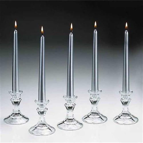 Gümüş Şamdan Mum 25 cm 2 Adet