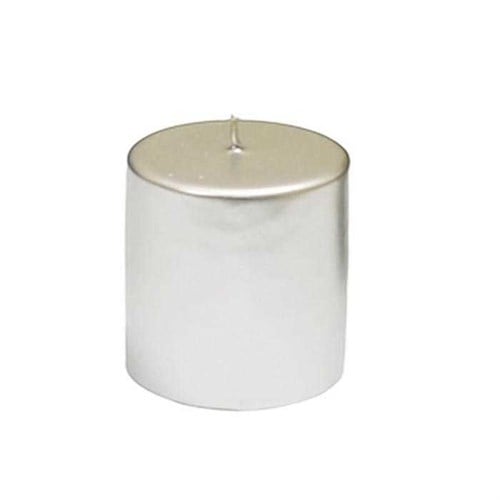 Gümüş Silindir Dekoratif Mum