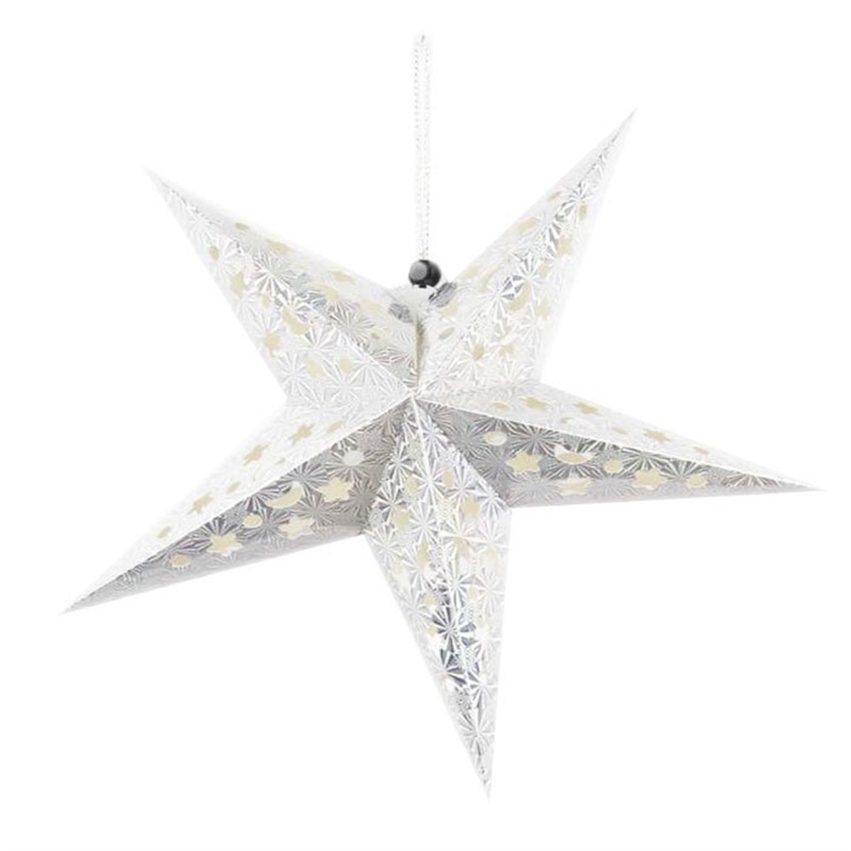 Gümüş Yıldız Karton Süs 44 cm