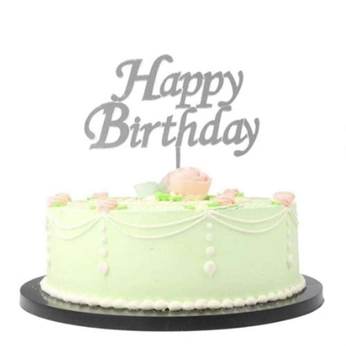 Happy Birthday Pleksi Yazı Gumus Renk