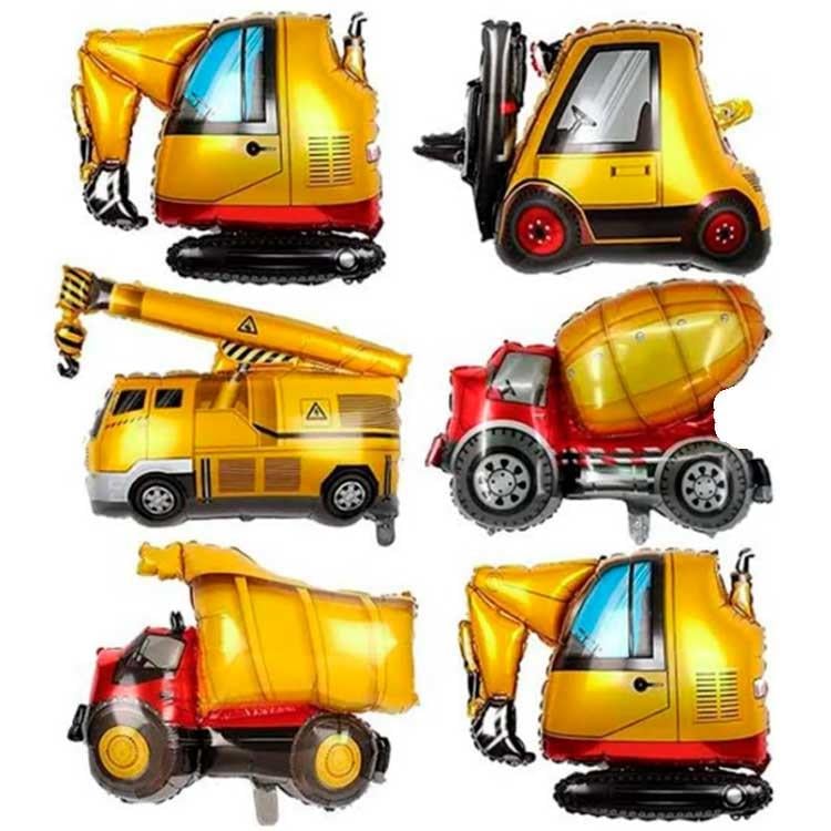 Doğum Günü Folyo Balonlarİnşaat Temalı Mini Folyo Balon Seti