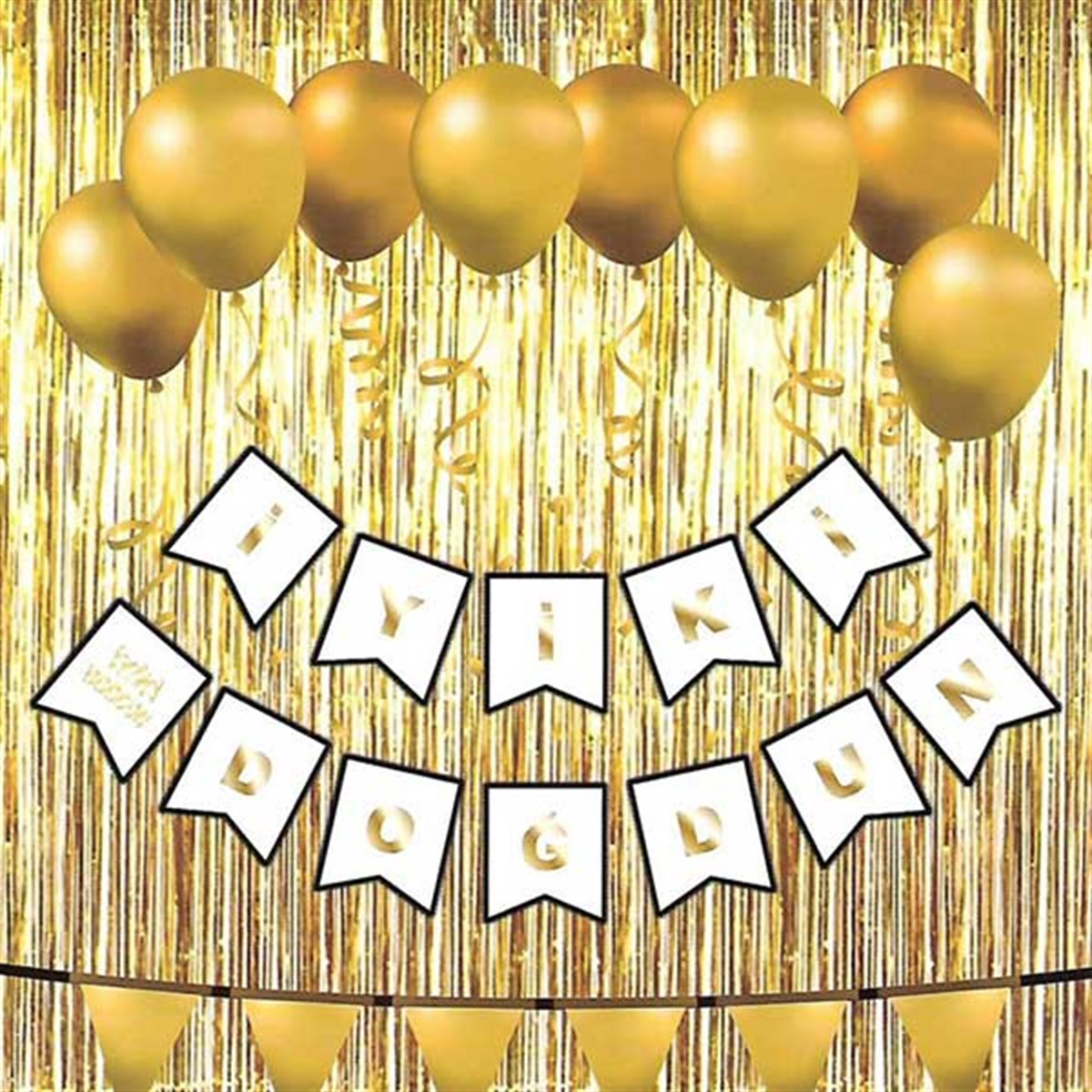 İyi ki Doğdun Beyaz Gold Renk Karton Yazı