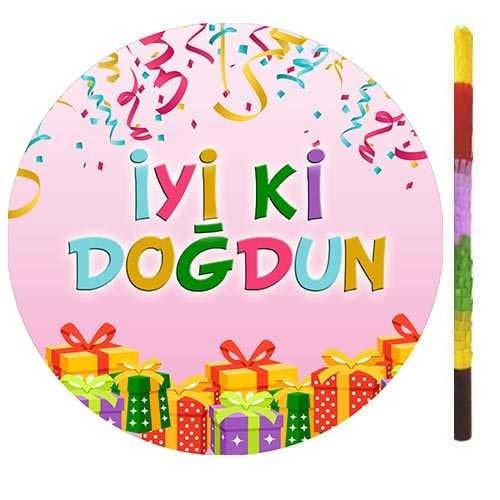İyi Ki Doğdun Pembe Pinyata + Sopası