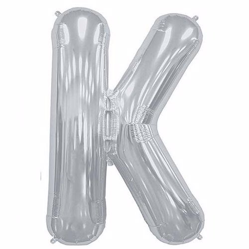 K Harf Folyo Balon Gümüş 100 cm