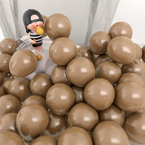 Kahve Rengi Pastel Balon 20 Adet