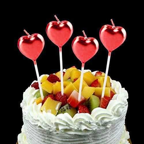 Kalp Figürlü Kırmızı Mum 4 Adet