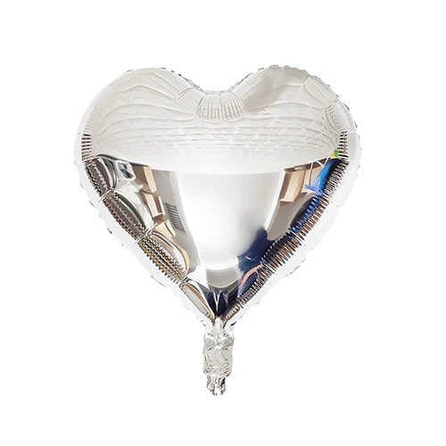 Kalp Folyo Balon 45 cm Gümüş