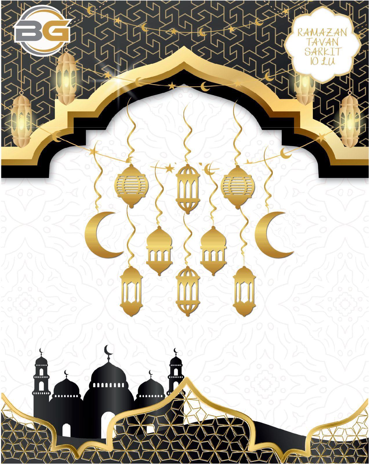 Ramazan SüslemeleriKandil Figürlü Gold Ramazan Asma Süs